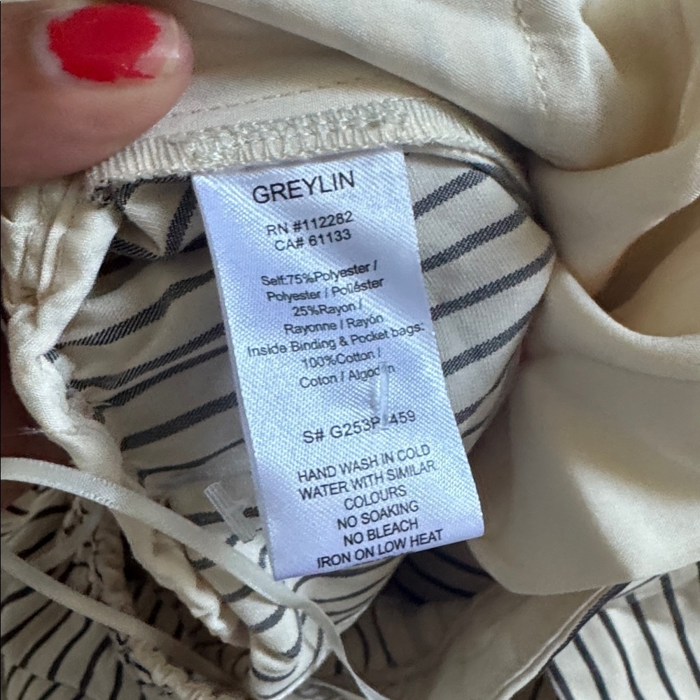 Greylin Stefani Pull Up Trouser Pants Striped Wide Leg High Rise Size M - Picture 8 of 11